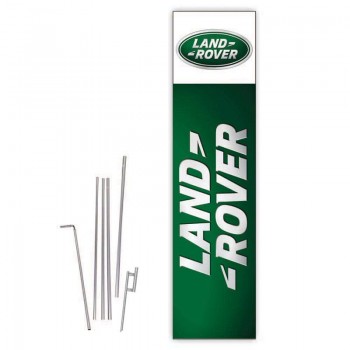 Cobb Promo Land Rover (Green) Rectangle Boomer Flag with Complete 15ft Pole kit and Ground Spike