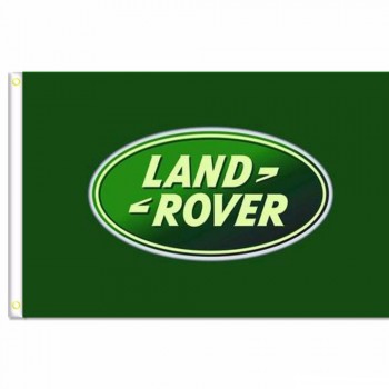 Land rover Logo Car Flag 3' X 5'- 90X150CM Indoor Outdoor Auto Banner,two metal rings on the left side of the flag