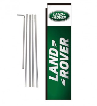 Land Rover Dealership 15' Advertising Rectangle Banner Flag Kit w/ pole+spike
